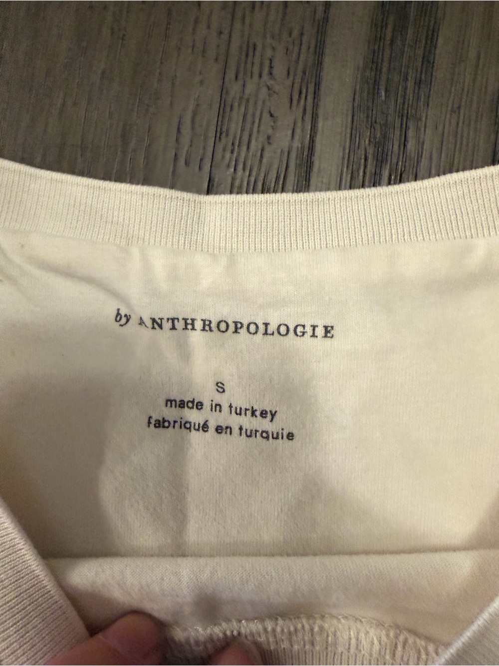 Anthropologie White Tee with Floral 'PEACE' Graphic - Picture 3 of 4